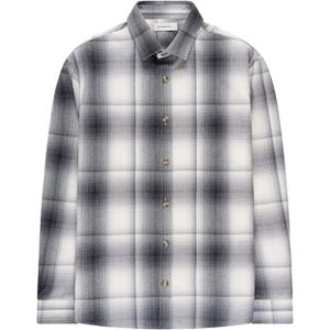 The GoodPeople Heren overhemd lange mouw grijs (Maat: S) - Ruit