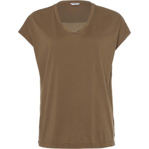 Penn & Ink N.Y. T-shirt bruin (Maat: L) - Tekst - Halslijn: V-hals,