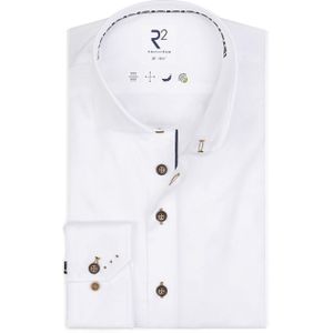 R2 Amsterdam Overhemd extra lange mouw wit (Maat: 39) - Effen