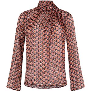 Anna Blouse roze (Maat: S) - Halslijn: Opstaande kraag,