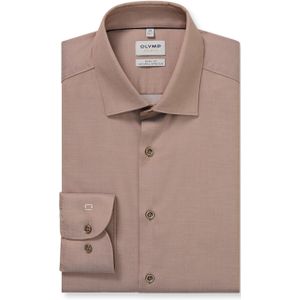 Olymp Level 5 Heren overhemd lange mouw beige (Maat: 42) - Effen
