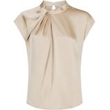 Neo Noir Top Beige - Effen - Ronde Hals