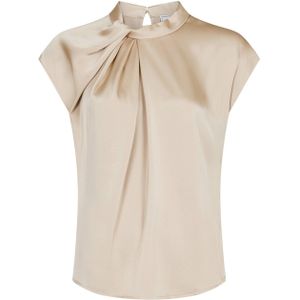Neo Noir Top Beige - Effen - Ronde Hals