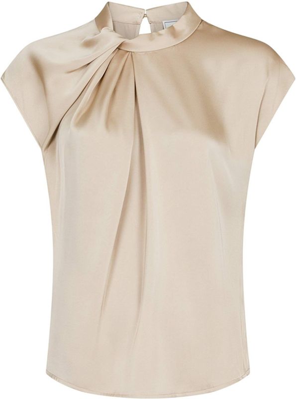 Neo Noir Top Beige - Effen - Ronde Hals