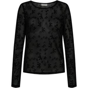 FREE/QUENT - ISKA - Longsleeve - Slim Fit - Ronde Hals - Semi-transparant Design