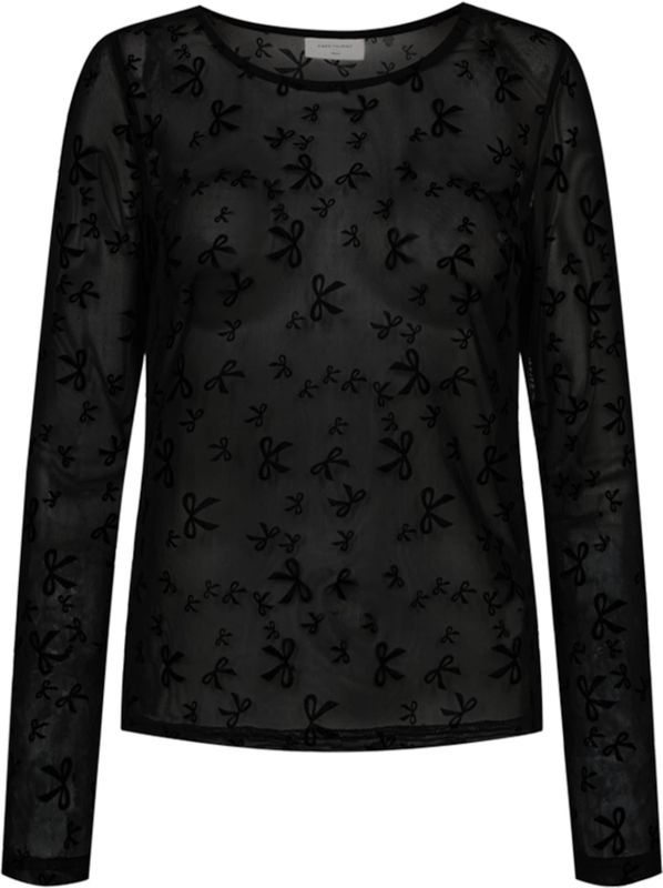 FREE/QUENT - ISKA - Longsleeve - Slim Fit - Ronde Hals - Semi-transparant Design