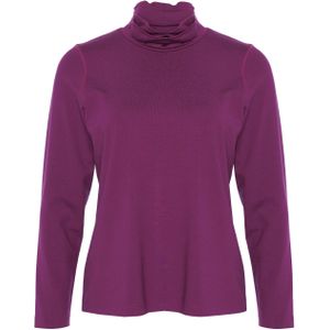 Sommermann Dames longsleeve paars (Maat: 40) - Effen - Halslijn: Opstaande kraag,