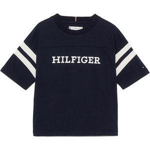 Tommy Hilfiger T-Shirt blauw (Maat: 128) - Tekst - Halslijn: Ronde hals,