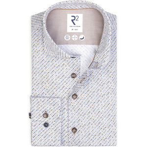 R2 Amsterdam - Overhemd - Blauw - Bedrukt