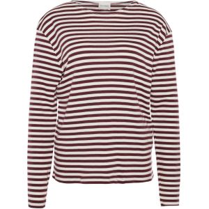 Closed Longsleeve bordeaux (Maat: M) - Streep - Halslijn: Ronde hals,