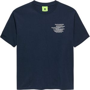New Amsterdam Heren t-shirt blauw (Maat: M) - TekstFotoprint - Halslijn: Ronde hals,