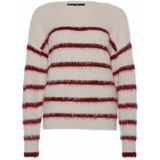 Red Button - Fuzzy Sweater - Cream/Ruby - Dames