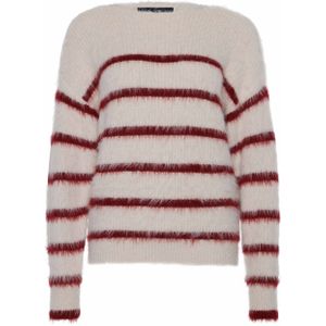 Red Button - Fuzzy Sweater - Cream/Ruby - Dames