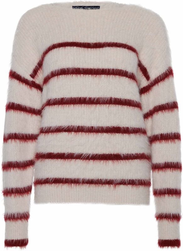 Red Button - Fuzzy Sweater - Cream/Ruby - Dames