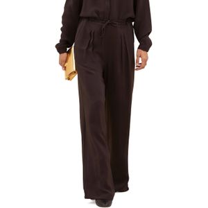 By-Bar - Uma Satin Stripe Pants - Broek - Bruin - Viscose