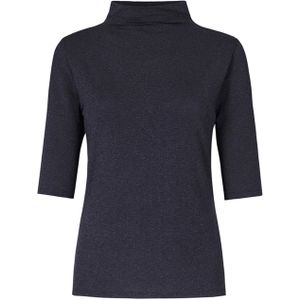 No man's land Dames coltrui blauw (Maat: S) - Glitter - Halslijn: Col,