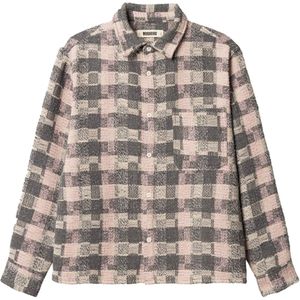 Woodbird Heren overhemd lange mouw grijs (Maat: M) - Ruit