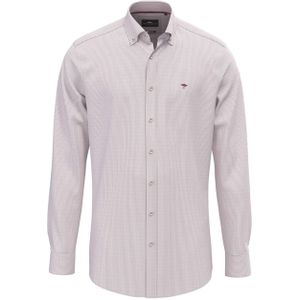 Fynch-Hatton Heren overhemd lange mouw roze (Maat: S) - Streep