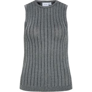 Vila Dames top zilver (Maat: M) - Halslijn: Ronde hals,