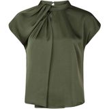 Neo Noir - Fleur Drapy Satin Blouse - Groen - Dames