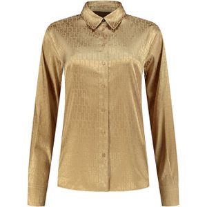 Fifth House Blouse beige (Maat: 40) - Halslijn: Kraag,