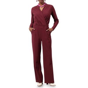 Studio Anneloes Grazia jumpsuit bordeaux (Maat: L) - Effen - Halslijn: V-hals,