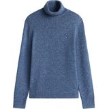 Tommy Hilfiger - Trui - Blauw - Mélange - Lamswolmix - Roll Neck