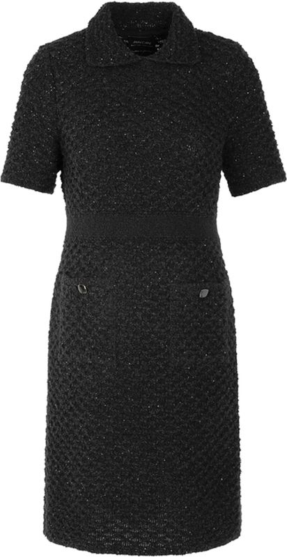 Marc Cain - Jurk - Zwart - Glitter - Halslijn: Polokraag