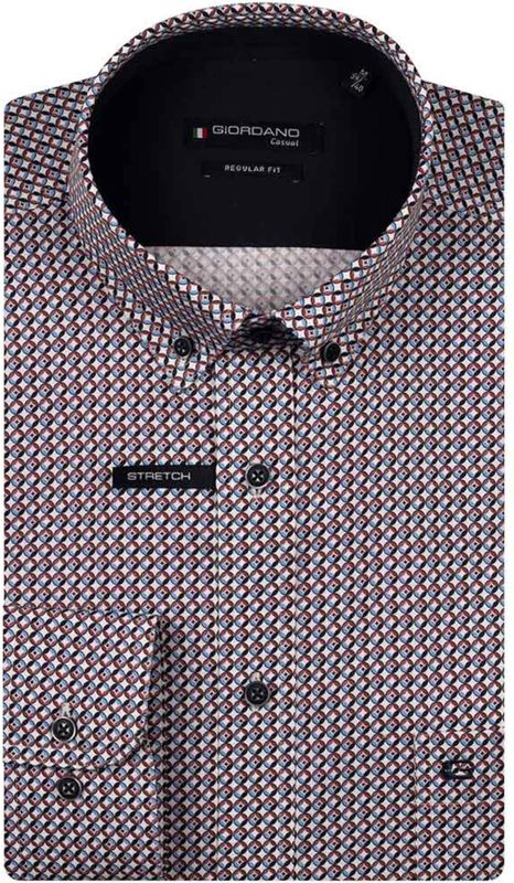 Giordano - Overhemd - Blauw - Lange Mouw