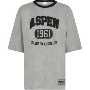 Penn & Ink N.Y. Dames t-shirt grijs (Maat: S) - Tekst - Halslijn: Ronde hals,