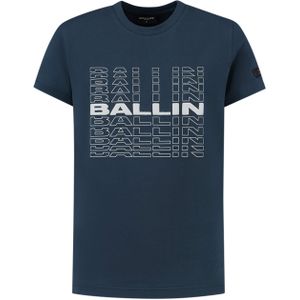 Ballin T-shirt blauw (Maat: 152) - Logo - Halslijn: Ronde hals,