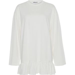 Stieglitz Dames longsleeve wit (Maat: L) - Effen - Halslijn: Ronde hals,