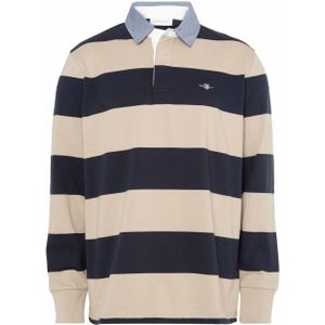 Gant Heren trui beige (Maat: XL) - Streep - Halslijn: Polokraag,