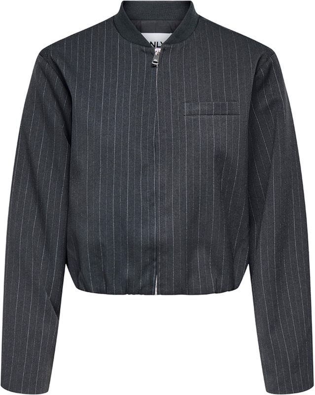 Only - Onlaggie Life Pinstripe Bomber - Jas - Donkergrijs - Dames