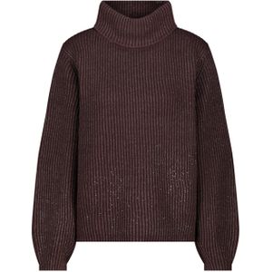 Monari Dames trui bruin (Maat: 38) - Halslijn: Opstaande kraag,
