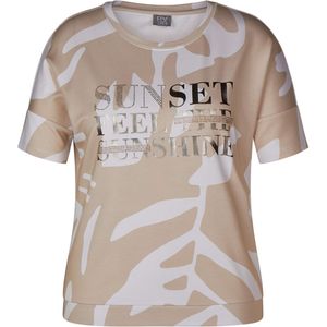 Rabe T-shirt beige (Maat: 44) - Tekst - Halslijn: Ronde hals,