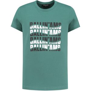Ballin T-shirt groen (Maat: 164) - Logo - Halslijn: Ronde hals,