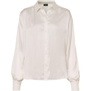 Desoto Dames blouse ecru (Maat: 36) - Halslijn: Polokraag,