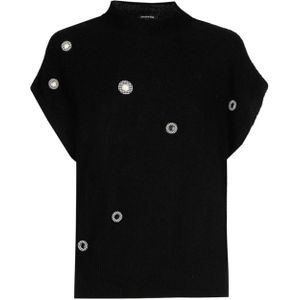Caroline Biss - Top - Zwart - Wol Mix - Effen Accessoires