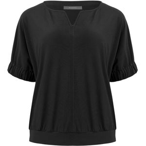 Bianca T-shirt zwart (Maat: 44) - Effen - Halslijn: V-hals,