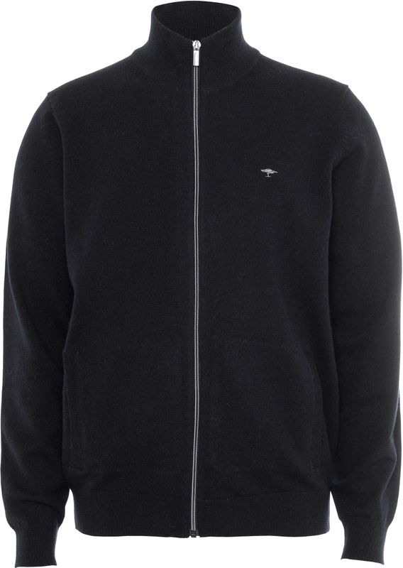 Fynch-Hatton Heren vest blauw (Maat: S) - Effen - Halslijn: Opstaande kraag,