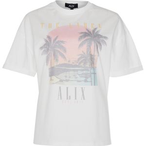 Alix The Label T-shirt ecru (Maat: S) - TekstFotoprint - Halslijn: Ronde hals,