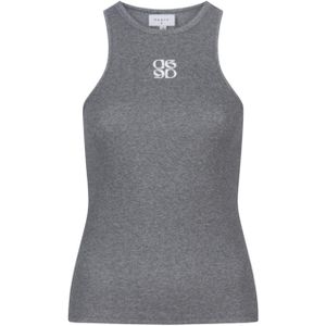 Dante6 Dames top grijs (Maat: 34) - Effen - Halslijn: Ronde hals,