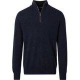 Casa Moda Half-Zip Sweater blauw, Effen