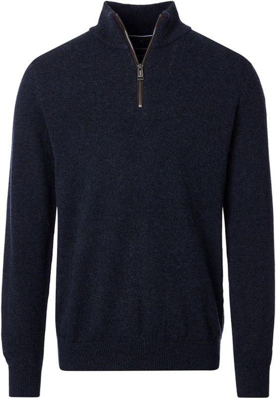 Casa Moda Half-Zip Sweater blauw, Effen