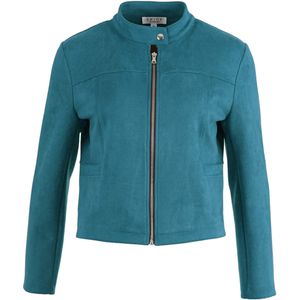 Enjoy Vest blauw (Maat: XL) - Effen - Halslijn: Opstaande kraag,