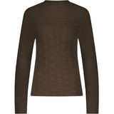 Tramontana Dames top bruin (Maat: M) - Kant - Halslijn: Opstaande kraag,