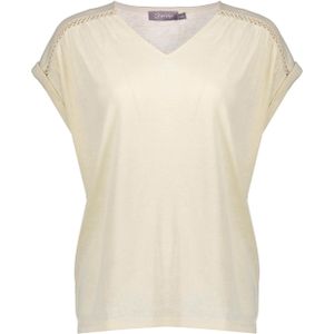 Geisha Blouse beige (Maat: XL) - Effen - Halslijn: V-hals,