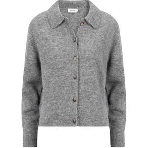 Knit-ted Dames vest grijs (Maat: M) - Mélange - Halslijn: Polokraag,