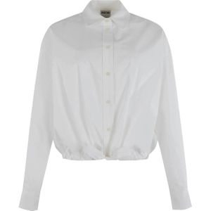 Moscow Dames blouse ecru (Maat: XL) - Effen - Halslijn: Polokraag,